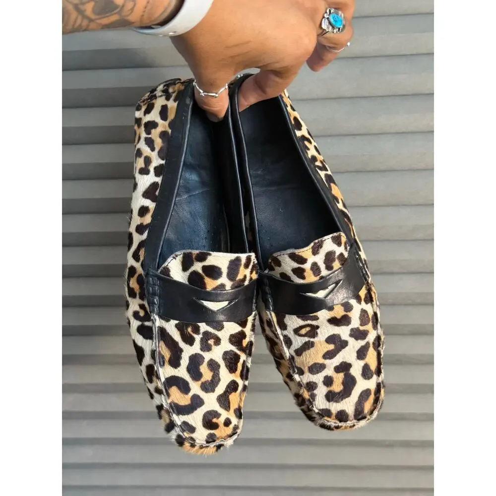 Cole Haan Nike Air Leopard Calf Hair Loafers Flats Women’s 7.5 Black